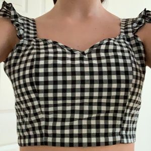 black and white checkered tank top